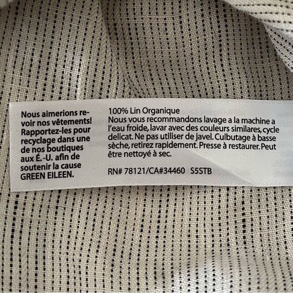 Eileen Fisher 100% Organic Linen Slub Pinstriped Long Sleeve Jacket Petite Large - Picture 10 of 11